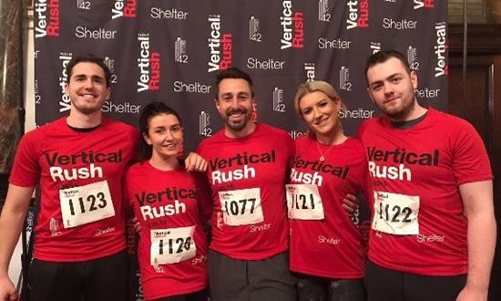 Our London team: "We climbed one of London's tallest buildings to raise money for Shelter"